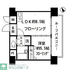 新宿アイランドアネックス 1LDKの間取図画像