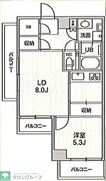 四谷坂町レジデンス 1LDKの間取図画像