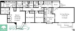 オークヒルス 3LDKの間取図画像