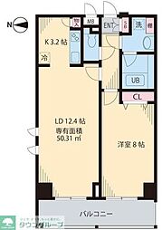 プレシャス音羽 1LDKの間取図画像