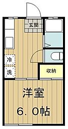 メゾンはせがわ 1Kの間取図画像