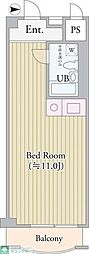 パークグレース新宿 ワンルームの間取図画像