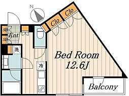 エルパティオ大谷 1Kの間取図画像