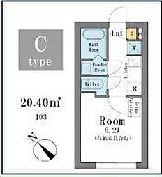 LEGALANDOGIKUBOANNEX 1Kの間取図画像