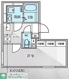 デュオメゾン渋谷本町イースト 1Kの間取図画像