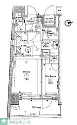 アクサス東新宿アジールコート 1DKの間取図画像