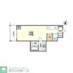 都営三田線 志村三丁目駅 徒歩2分の賃貸マンション 2階ワンルームの間取り