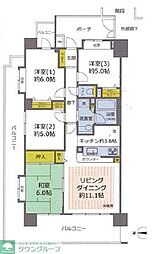 JR京浜東北・根岸線 川口駅 徒歩10分の賃貸マンション 5階4LDKの間取り