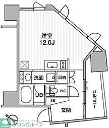 都営三田線 巣鴨駅 徒歩6分の賃貸マンション 8階ワンルームの間取り