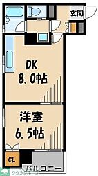都営三田線 板橋本町駅 徒歩4分の賃貸マンション 8階1LDKの間取り