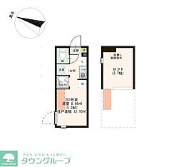 JR京浜東北・根岸線 東十条駅 徒歩7分の賃貸アパート 2階ワンルームの間取り