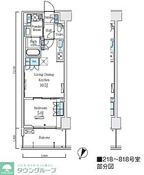 ロイヤルパークス赤羽ノース 5階1LDKの間取り