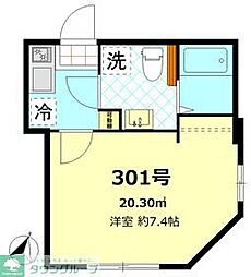 都営三田線 本蓮沼駅 徒歩6分の賃貸アパート 3階1Kの間取り