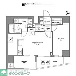 ＢＰＲレジデンス田端 10階2LDKの間取り