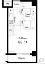 JR埼京線 板橋駅 徒歩8分の賃貸マンション 4階1Kの間取り