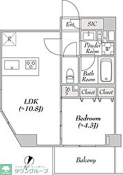 都営三田線 板橋本町駅 徒歩5分の賃貸マンション 3階1LDKの間取り