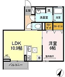 JR埼京線 板橋駅 徒歩13分の賃貸アパート 1階1LDKの間取り