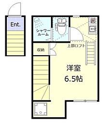 都営三田線 板橋区役所前駅 徒歩8分の賃貸アパート 2階ワンルームの間取り