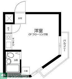 東武東上線 大山駅 徒歩10分の賃貸マンション 3階ワンルームの間取り