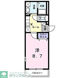 JR山手線 田端駅 徒歩3分の賃貸アパート 1階1Kの間取り
