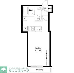 都営三田線 本蓮沼駅 徒歩10分の賃貸アパート 1階ワンルームの間取り