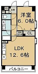 JR埼京線 浮間舟渡駅 徒歩8分の賃貸マンション 6階1LDKの間取り