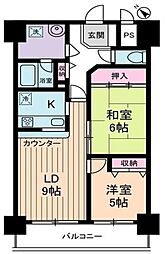 東武東上線 大山駅 徒歩10分の賃貸マンション 10階2LDKの間取り