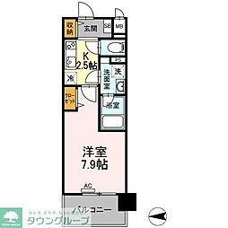 都営三田線 西台駅 徒歩9分の賃貸マンション 1階1Kの間取り