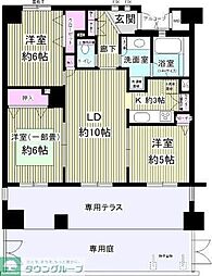 JR埼京線 十条駅 徒歩9分の賃貸マンション 1階3LDKの間取り