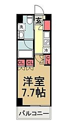 都営三田線 西台駅 徒歩10分の賃貸マンション 7階1Kの間取り