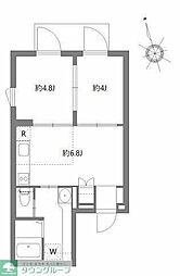 都営三田線 板橋本町駅 徒歩5分の賃貸マンション 1階2DKの間取り