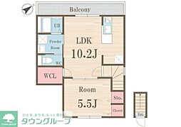 東武東上線 東武練馬駅 徒歩8分の賃貸アパート 2階1LDKの間取り