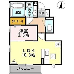 JR京浜東北・根岸線 赤羽駅 徒歩15分の賃貸アパート 1階1LDKの間取り