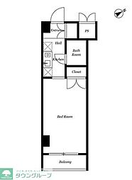 都営三田線 志村三丁目駅 徒歩13分の賃貸マンション 2階ワンルームの間取り