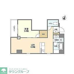 都営三田線 志村三丁目駅 徒歩2分の賃貸マンション 3階1LDKの間取り