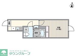 JR埼京線 十条駅 徒歩8分の賃貸アパート 1階1Kの間取り