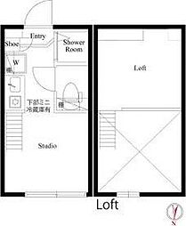 JR埼京線 十条駅 徒歩5分の賃貸アパート 1階ワンルームの間取り