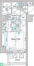 都営三田線 西台駅 徒歩12分の賃貸マンション 2階1Kの間取り