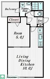 都営三田線 蓮根駅 徒歩12分の賃貸マンション 5階1LDKの間取り