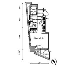 JR埼京線 板橋駅 徒歩9分の賃貸マンション 4階ワンルームの間取り