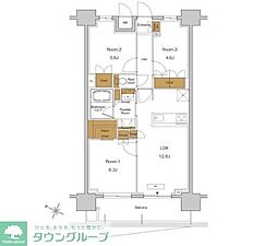 JR京浜東北・根岸線 東十条駅 徒歩5分の賃貸マンション 10階3LDKの間取り