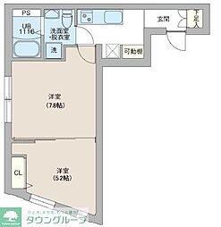 都営三田線 板橋区役所前駅 徒歩6分の賃貸マンション 3階2Kの間取り