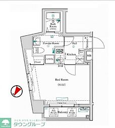 都営三田線 板橋本町駅 徒歩5分の賃貸マンション 9階1Kの間取り