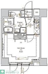 東武東上線 中板橋駅 徒歩10分の賃貸マンション 地下1階1Kの間取り