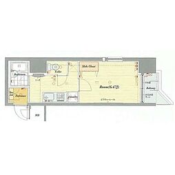 都営三田線 板橋本町駅 徒歩2分の賃貸マンション 4階1Kの間取り