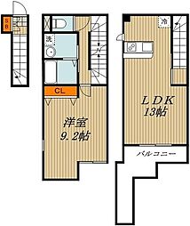 東京メトロ南北線 西ケ原駅 徒歩7分の賃貸アパート 2階1LDKの間取り