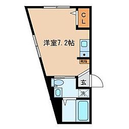 都営三田線 本蓮沼駅 徒歩7分の賃貸アパート 1階ワンルームの間取り