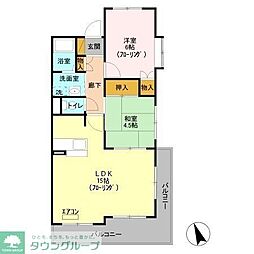JR京浜東北・根岸線 川口駅 徒歩16分の賃貸マンション 5階2LDKの間取り