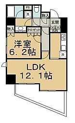 東京メトロ南北線 赤羽岩淵駅 徒歩5分の賃貸マンション 9階1LDKの間取り