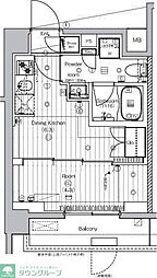 東京メトロ南北線 王子神谷駅 徒歩12分の賃貸マンション 4階1DKの間取り